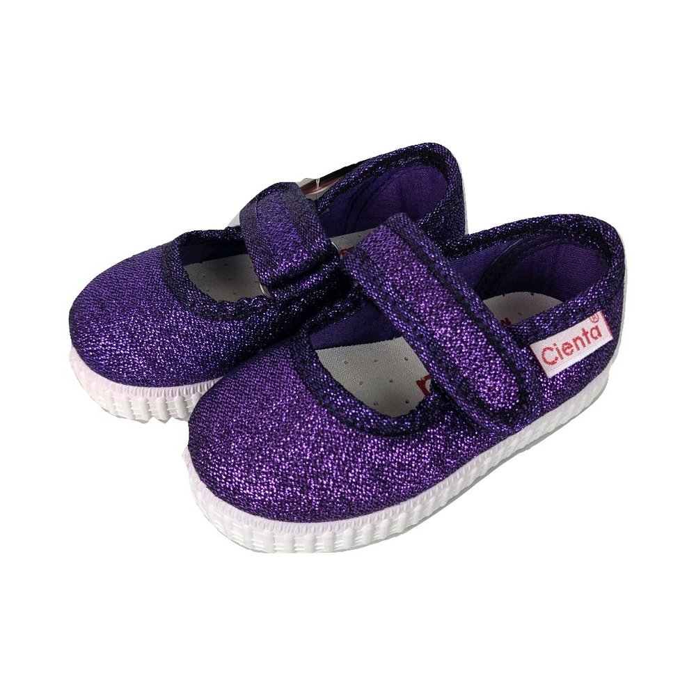 Cienta Glitter Maryjanes Adjustable Fruity Outsole